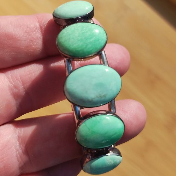 Jay King DTR mine finds 5 Stone Variscite Cuff Bracelet 925 Sterling Silver